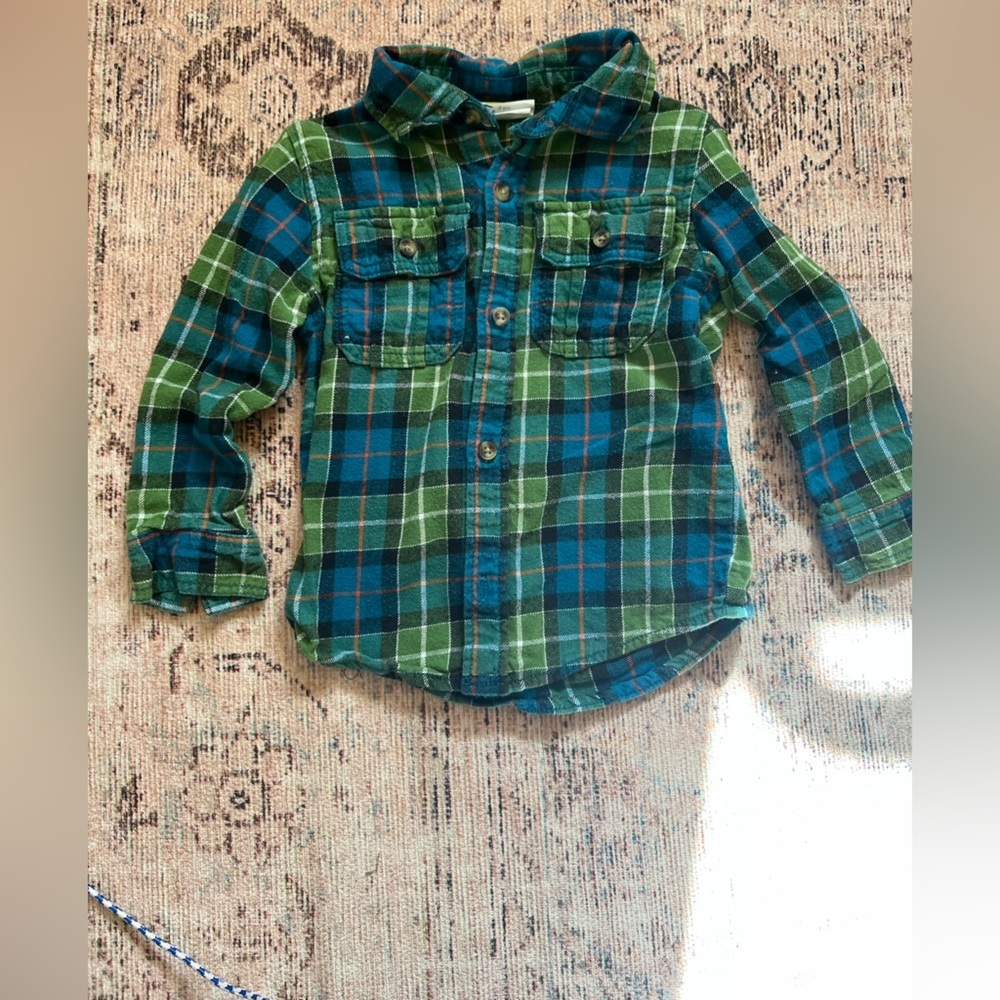Crazy 8 Green and Blue Plaid Button Down Shirt